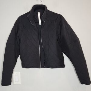 Lululemon Black Quilted Calm Jacket Size 6 Soft Cotton Athleisure Active Cozy